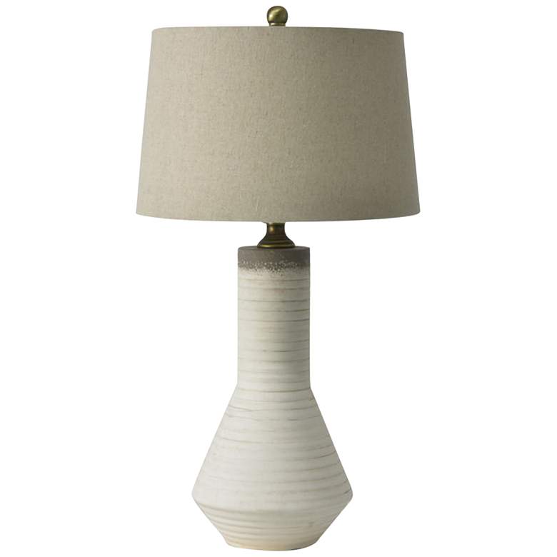 Image 2 River Ceramic Conical 29" High Coconut Finish Ceramic Vase Table Lamp