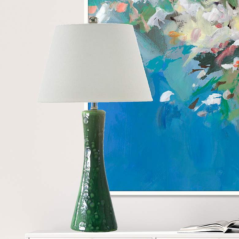 Image 1 River Ceramic Crystal Glaze Stratus 28" Lamp in Modern Gloss Clover Gr