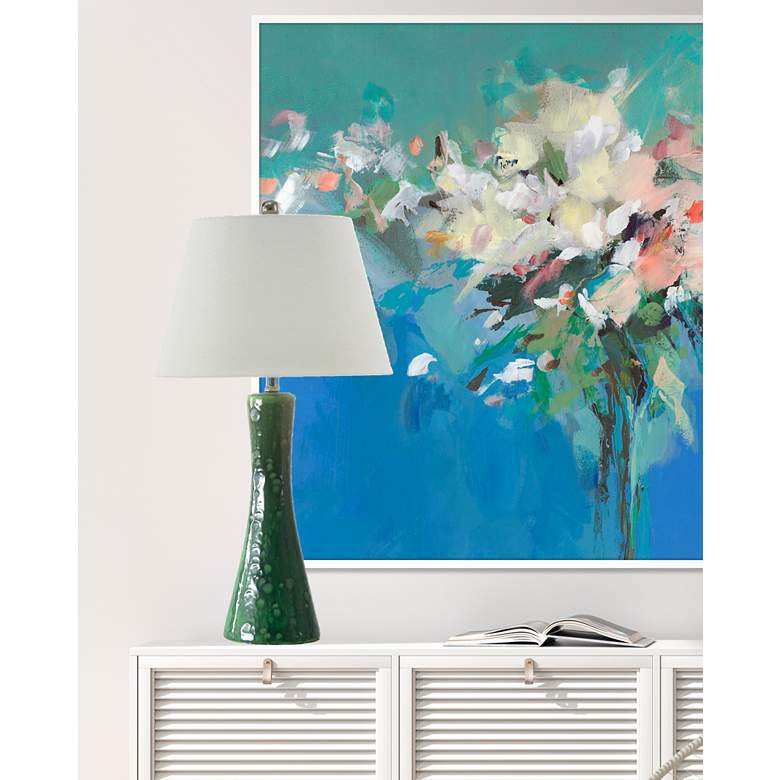 Image 5 River Ceramic Crystal Glaze Stratus 28" Lamp in Modern Gloss Clover Gr more views