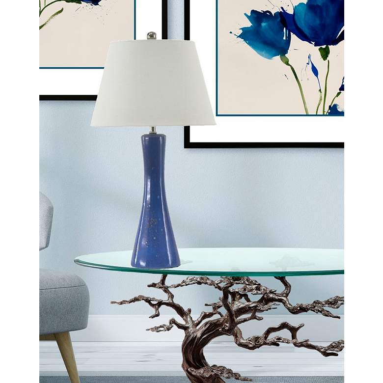 Image 5 River Ceramic Crystal Glaze Stratus 28" Lamp in Modern Gloss Sky Blue more views