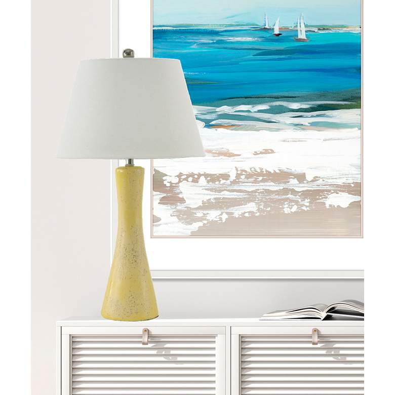 Image 5 River Ceramic Crystal Glaze Stratus 28" Lamp in Modern Gloss Straw more views