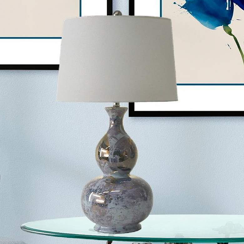 Image 1 River Ceramic Iconic 30.5" Lamp in Modern Gloss Mist w/Gold