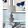 5_River Ceramic Iconic 30 1/2" Gloss Blue Mist Gray Ceramic Table Lamp more views