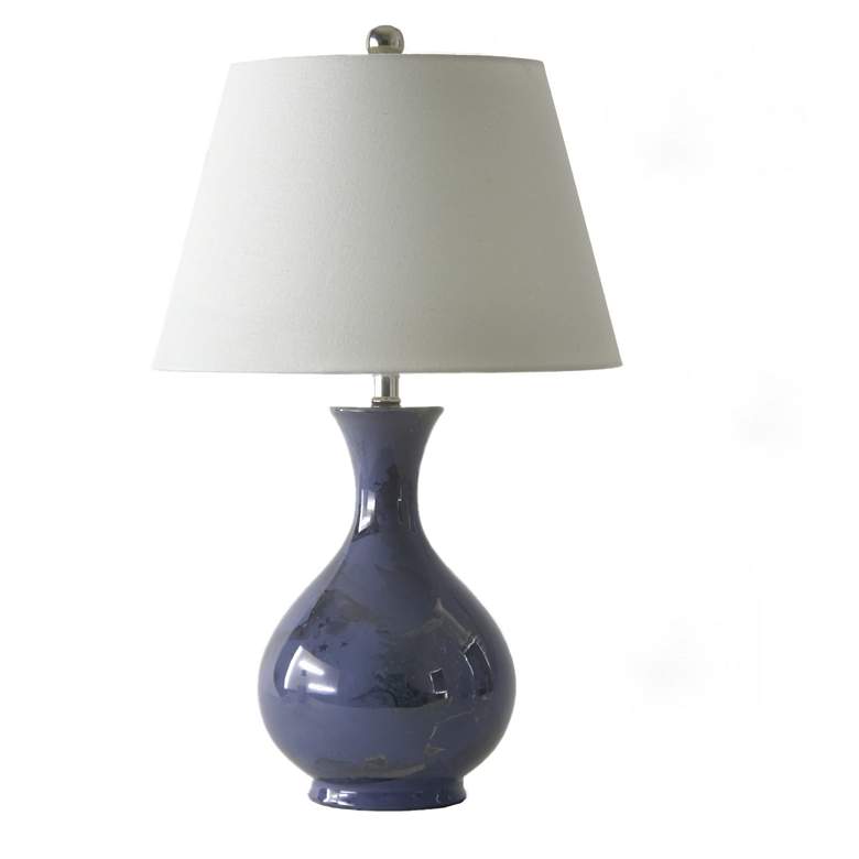 Image 2 River Ceramic Jar 25" Lamp in Modern Gloss Blue Nova w/Platinum