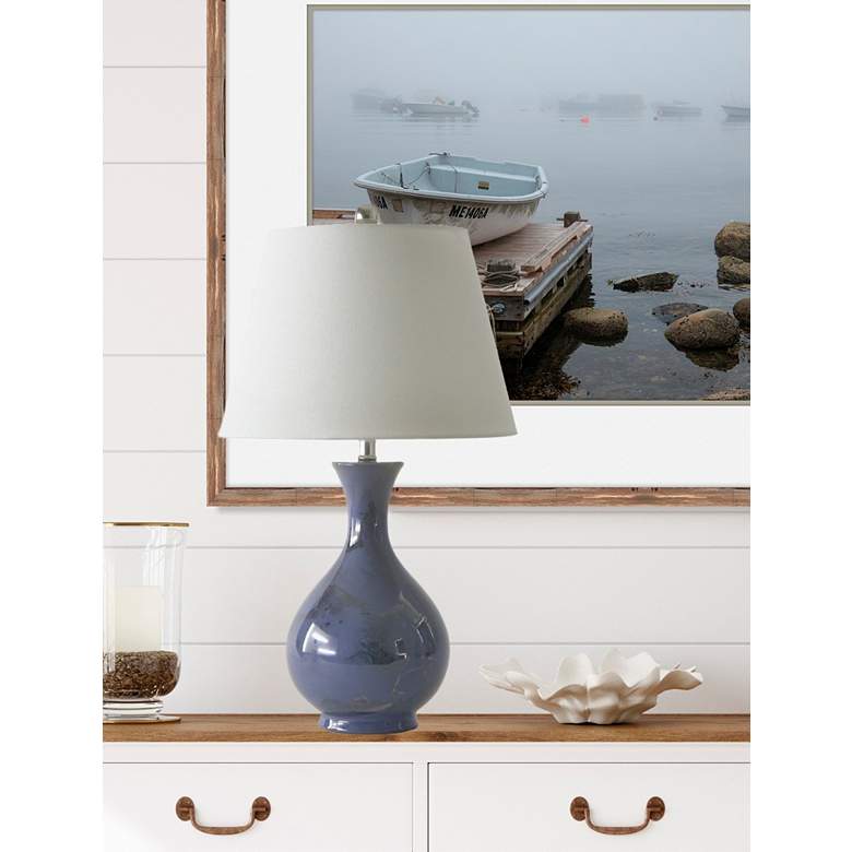 Image 5 River Ceramic Jar 25" Lamp in Modern Gloss Blue Nova w/Platinum more views