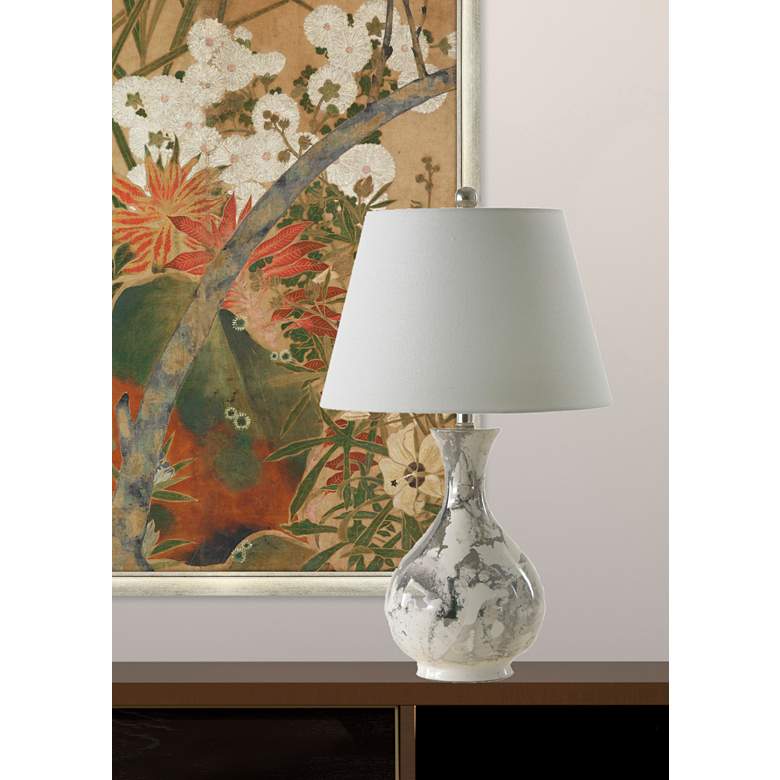Image 5 River Ceramic Jar 25" Lamp in Modern Gloss White w/Platinum more views