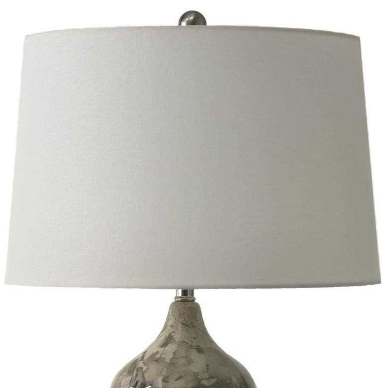 Image 4 River Ceramic Large Double Gourd 29" Lamp in Modern Gloss Grey w/Plati more views
