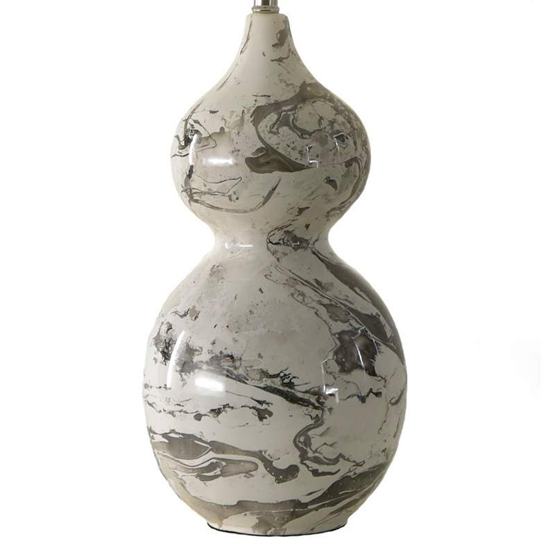 Image 3 River Ceramic Large Double Gourd 29" Lamp in Modern Gloss White w/Plat more views