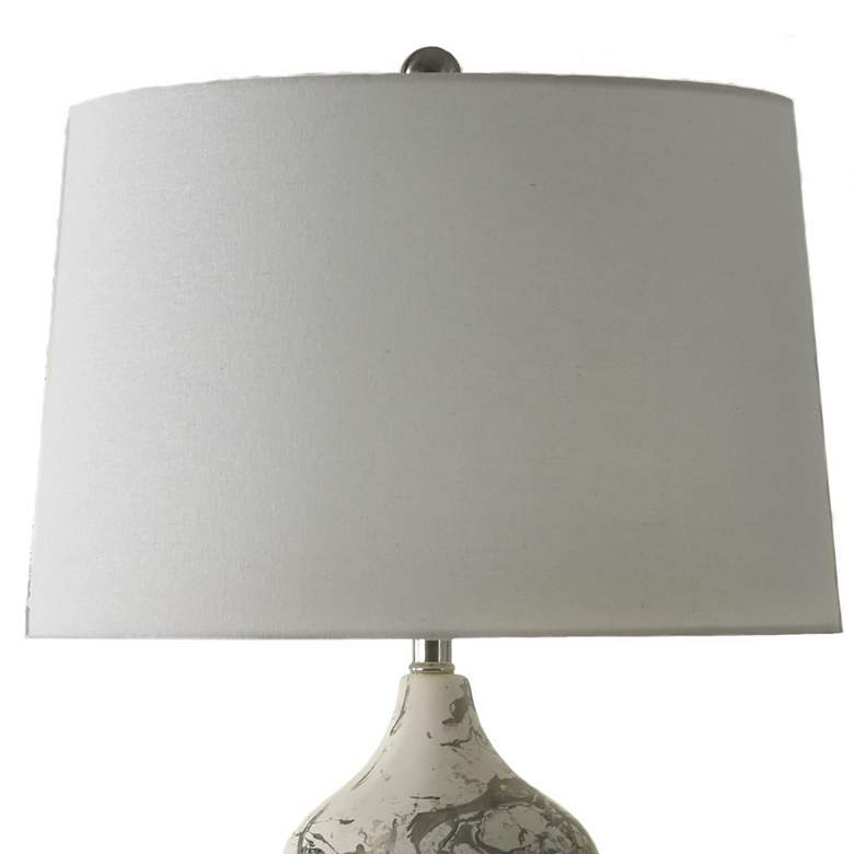 Image 4 River Ceramic Large Double Gourd 29" Lamp in Modern Gloss White w/Plat more views