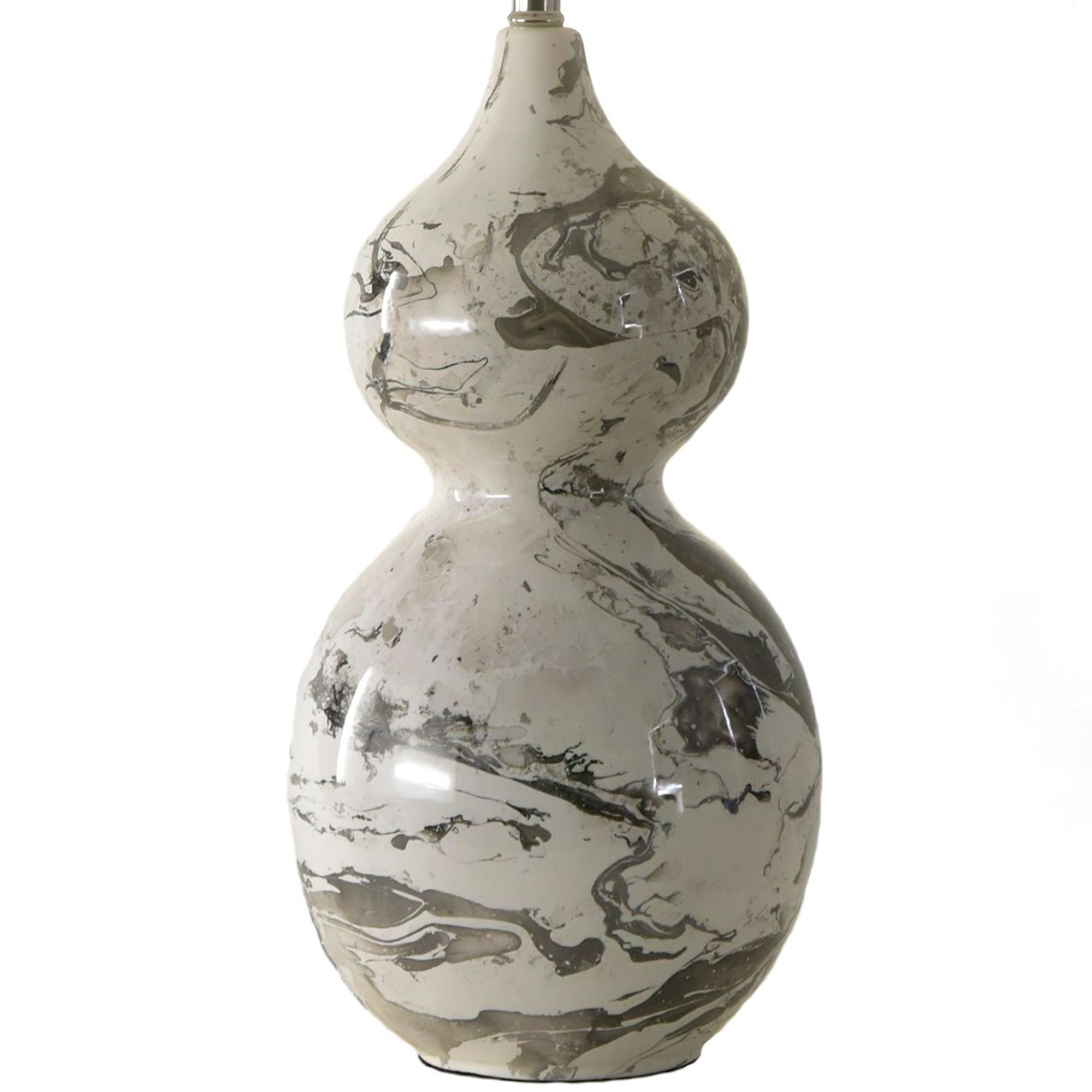 Image 3 River Ceramic Large Double Gourd 29" Lamp in Modern Gloss White more views