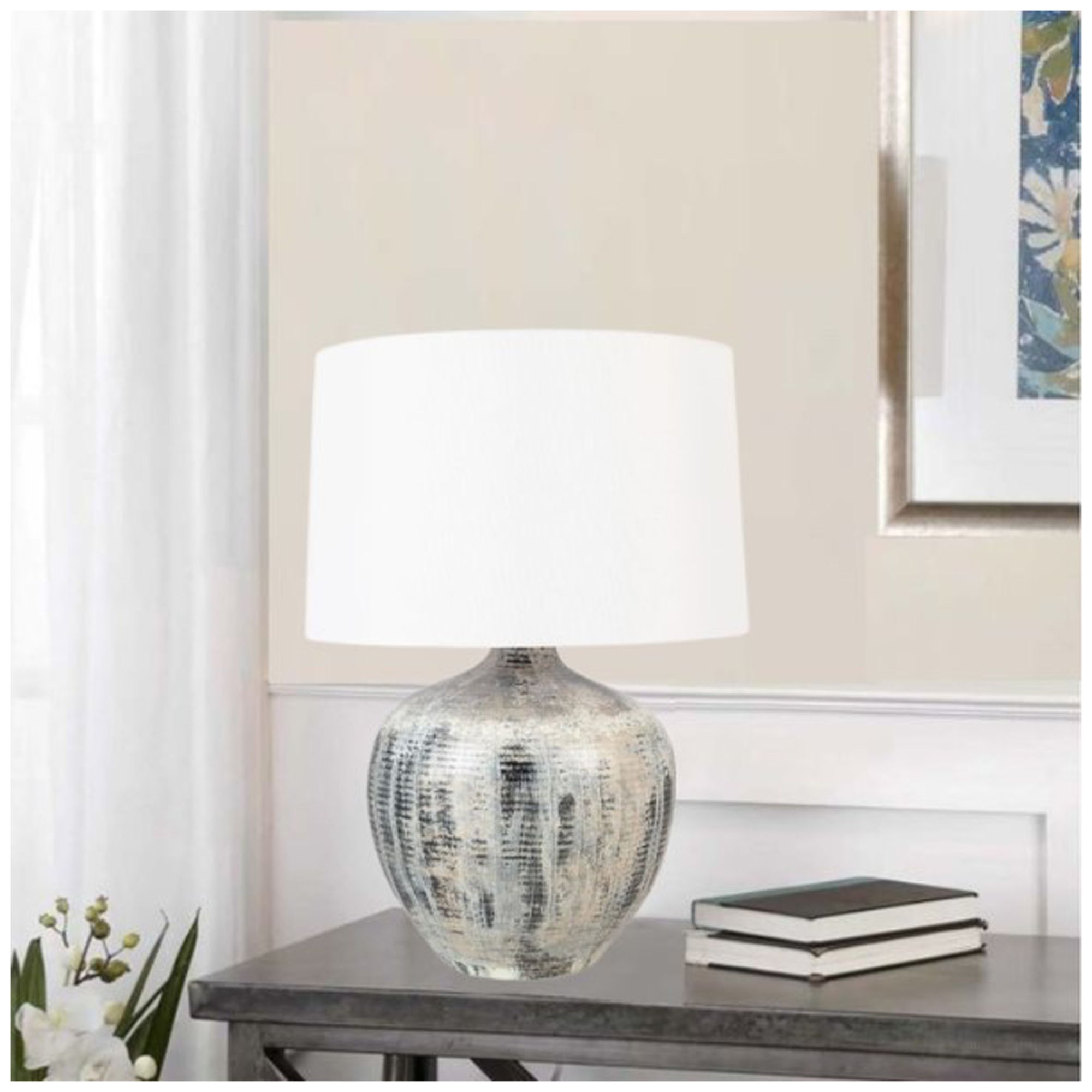 Image 4 River Ceramic Outdoor Bean Pot 23" Lamp in Black Water Fall more views