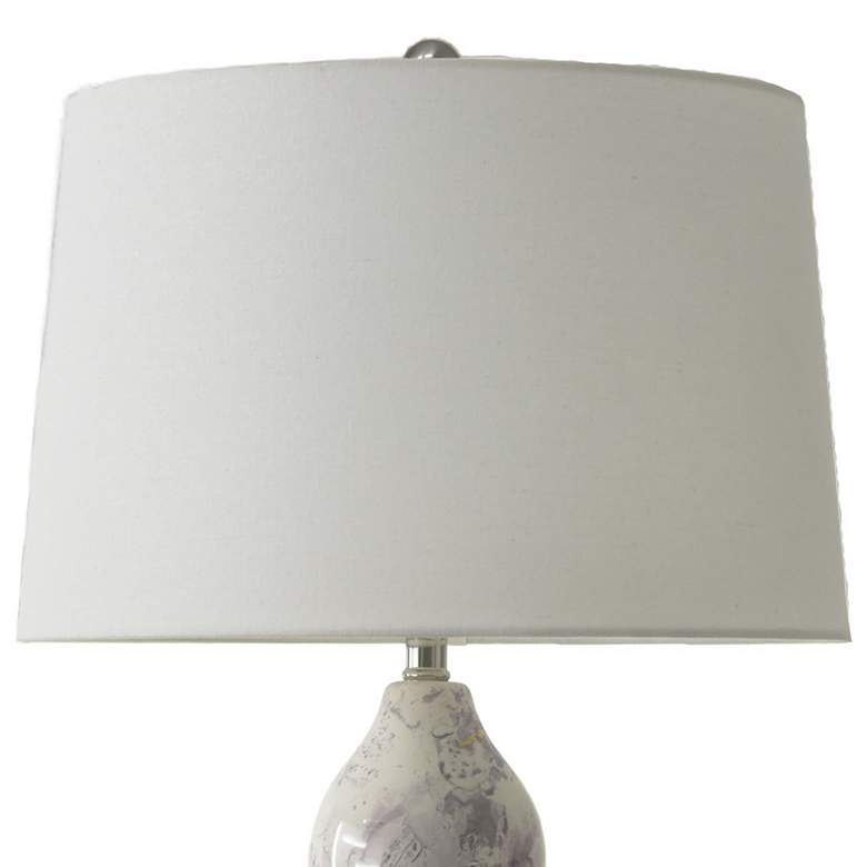 Image 4 River Ceramic Triple Gourd 31" Lamp in Modern Gloss White w/Gold more views