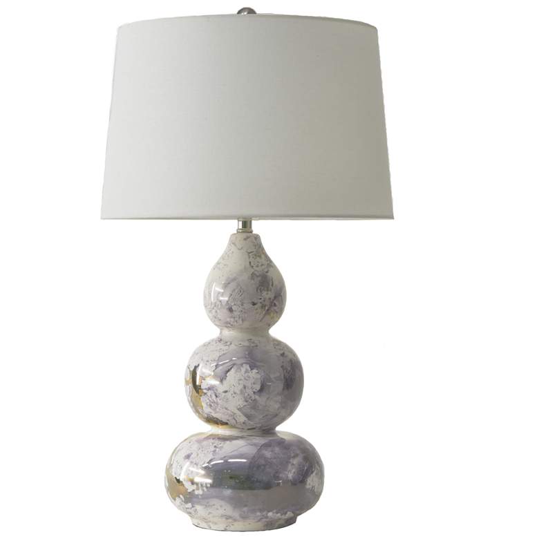 Image 2 River Ceramic Triple Gourd 31" Modern Gloss White Ceramic Table Lamp