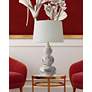 5_River Ceramic Triple Gourd 31" Modern Gloss White Ceramic Table Lamp more views