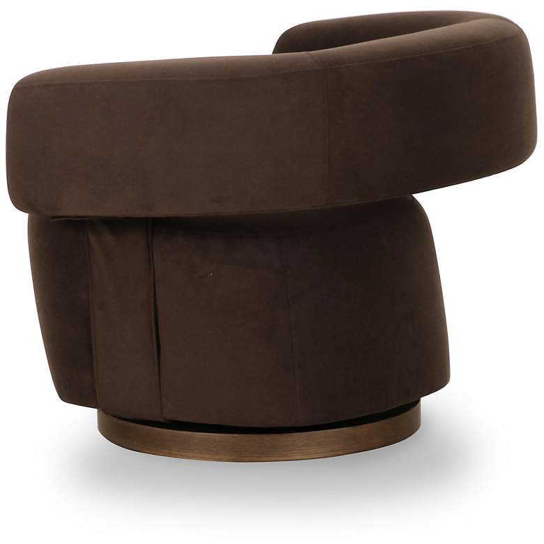 Image 4 River Chocolate Brown Performance Velvet Swivel Accent Chair more views