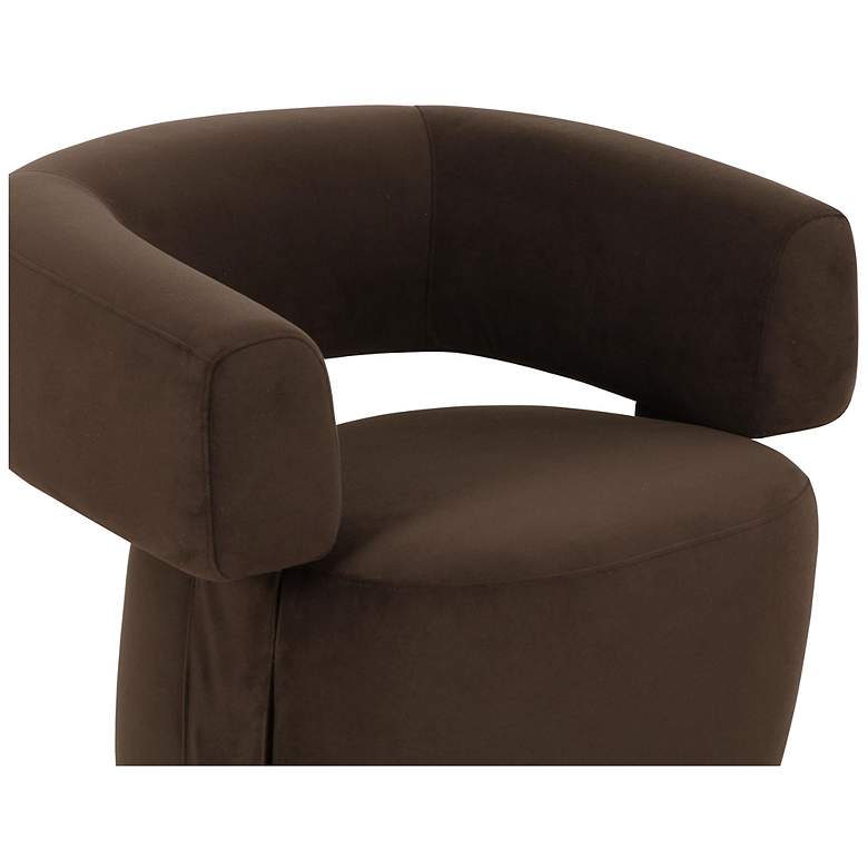 Image 5 River Chocolate Brown Performance Velvet Swivel Accent Chair more views