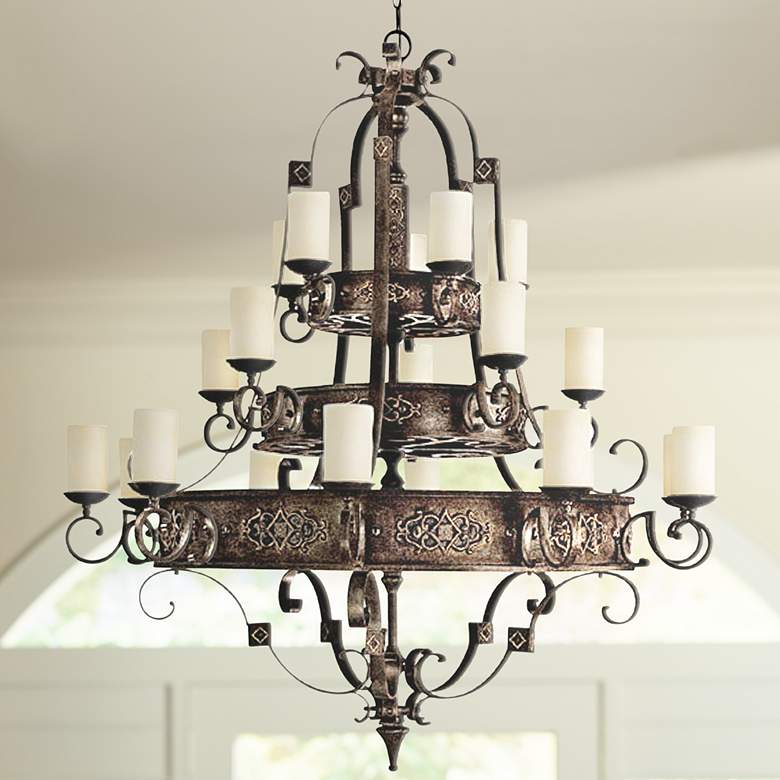Image 1 River Crest Collection 20-Light 61 inch Wide Candle Chandelier