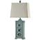 River Crest Seafoam Ceramic Table Lamp w/ Taupe Fabric Shade