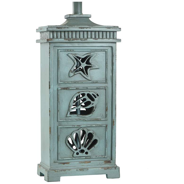 Image 6 River Crest Seafoam Ceramic Table Lamp w/ Taupe Fabric Shade more views