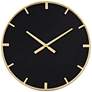 River Parks Canterbury 23 1/2" Gold and Glossy Black Round Wall Clock