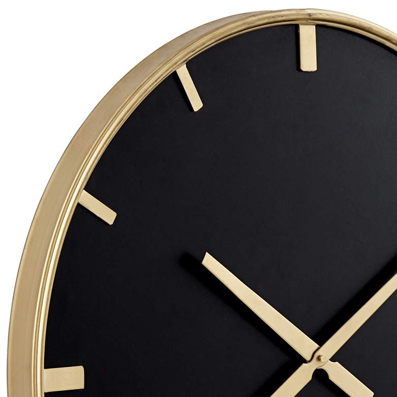Image 3 River Parks Canterbury 23 1/2" Gold and Glossy Black Round Wall Clock more views
