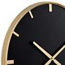 River Parks Canterbury 23 1/2" Gold and Glossy Black Round Wall Clock