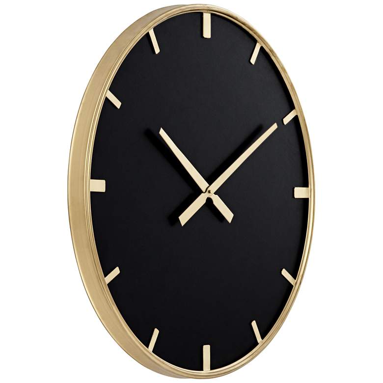 Image 5 River Parks Canterbury 23 1/2" Gold and Glossy Black Round Wall Clock more views