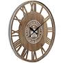 4_River Parks Farm Fresh 31 1/2" Round Roman Numeral Wood Wall Clock more views