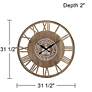 5_River Parks Farm Fresh 31 1/2" Round Roman Numeral Wood Wall Clock more views