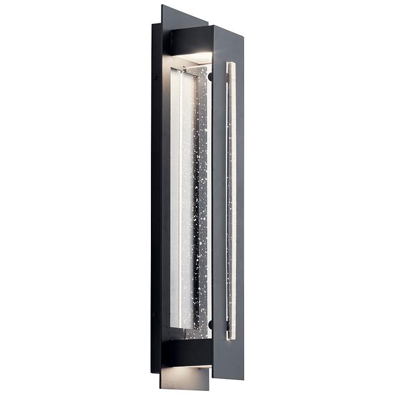 Image 2 River Path 23" High Textured Black LED Outdoor Wall Light