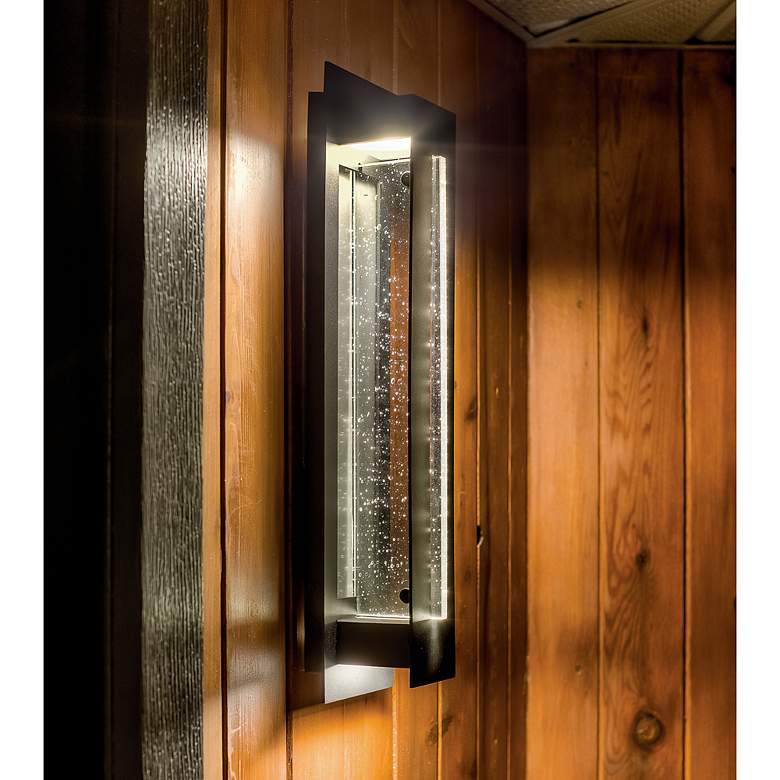 Image 1 River Path 23" High Textured Black LED Outdoor Wall Light