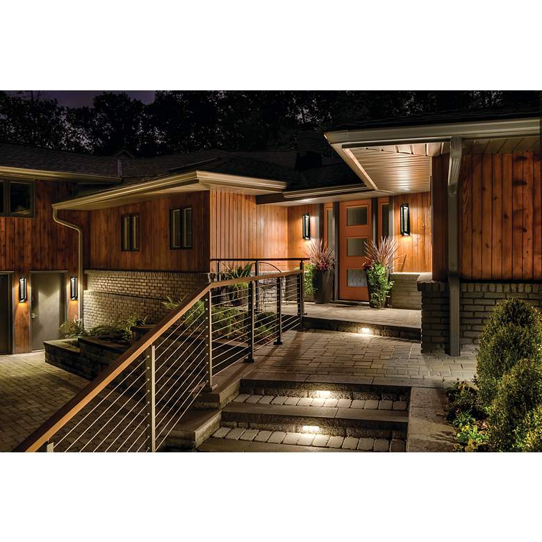 Image 5 River Path 23" High Textured Black LED Outdoor Wall Light more views