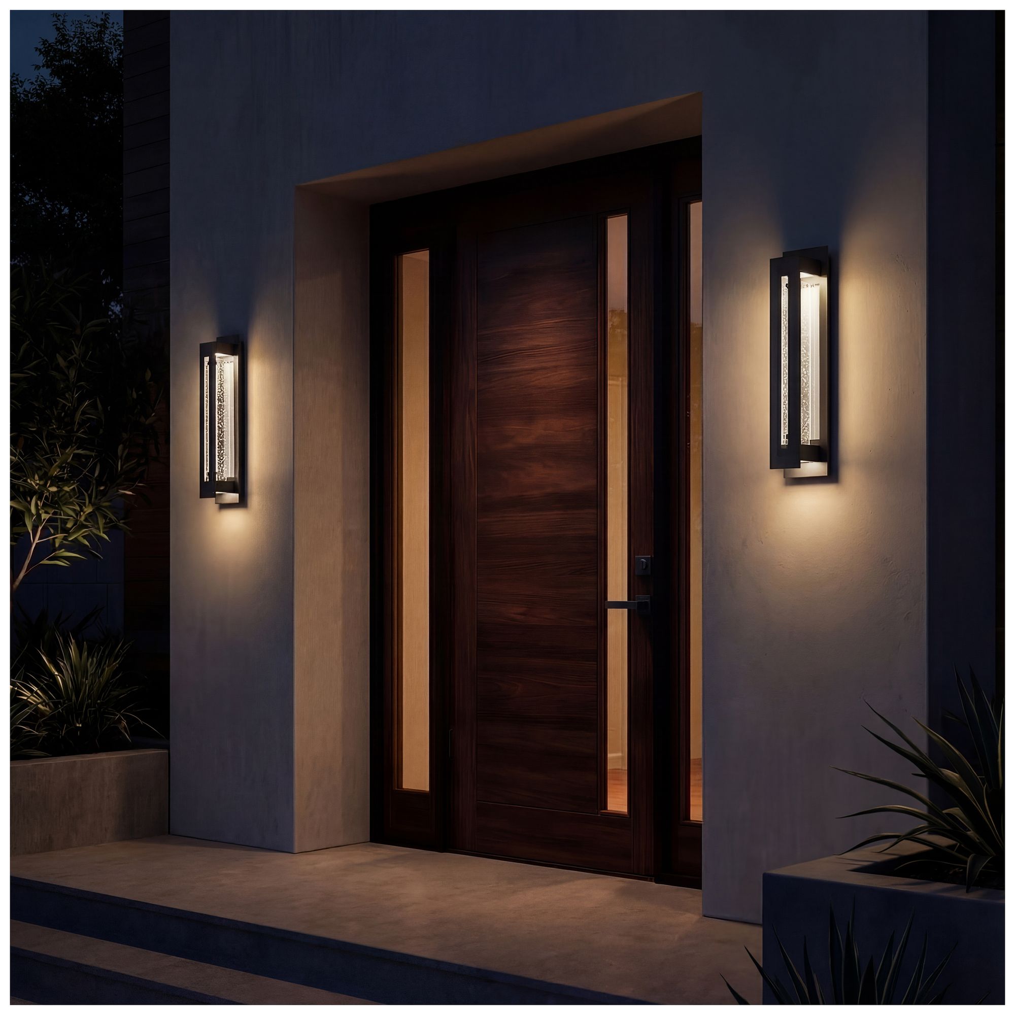 River Path 23" High Textured Black LED Outdoor Wall Light
