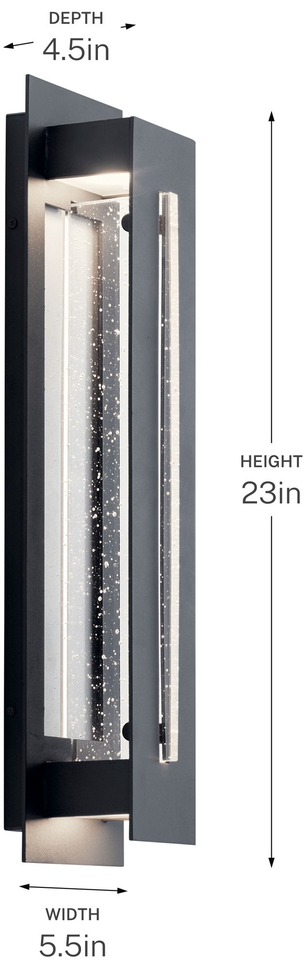 River Path 23" High Textured Black LED Outdoor Wall Light