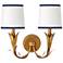 River Reed 14 1/4"H Antique Gold Leaf 2-Light Wall Sconce