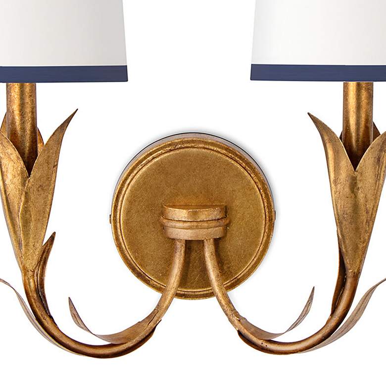 Image 3 River Reed 14 1/4"H Antique Gold Leaf 2-Light Wall Sconce more views