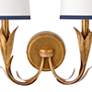 3_River Reed 14 1/4"H Antique Gold Leaf 2-Light Wall Sconce more views