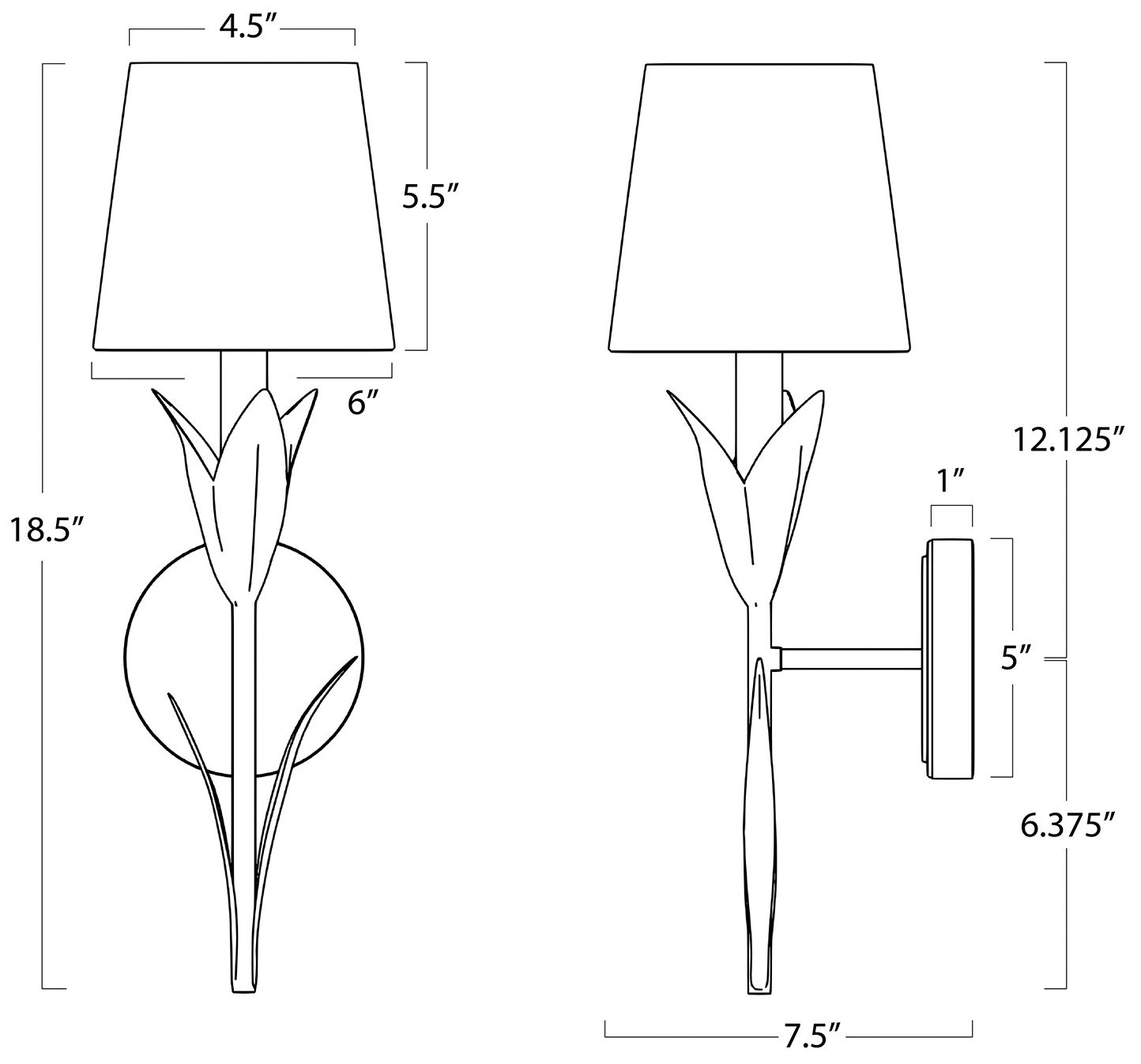Image 3 River Reed Sconce Single (Antique Gold Leaf with Natural Linen Shade) more views