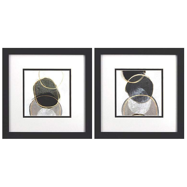 Image 1 River Rock 11"W x 11"H Framed Art Set of 2