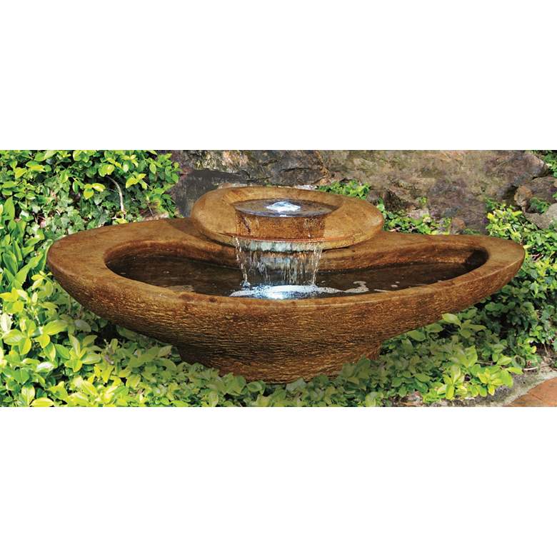 Image 1 River Stone 13 inch High Relic Lava LED Outdoor Fountain