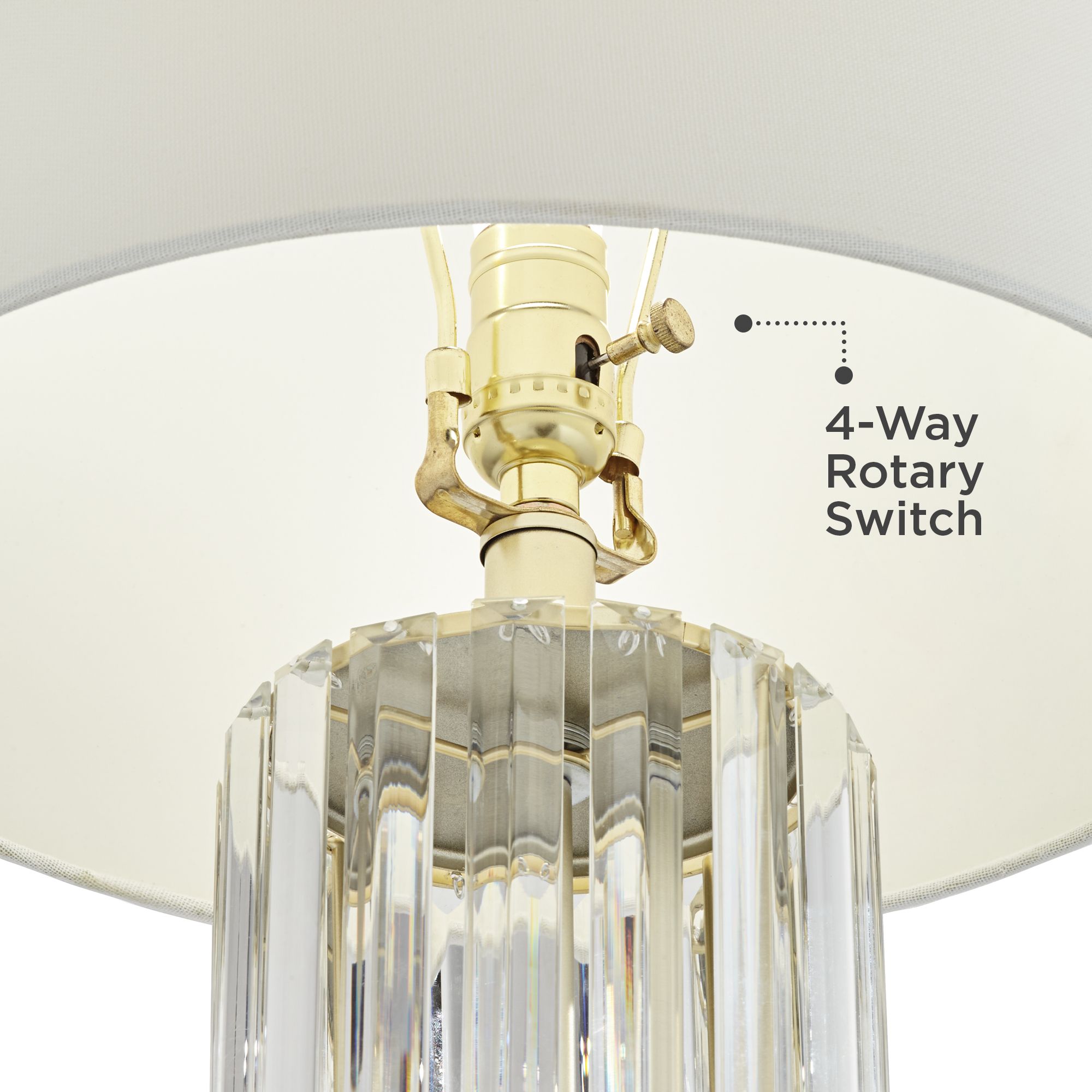 Watch A Video About the Regency Hill Rivera Gold Glass Rod Table Lamp with Night Light