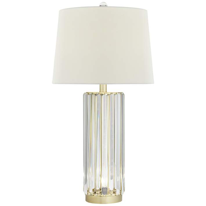 Rivera Gold Glass Rod Table Lamp with Night Light - | Lamps Plus
