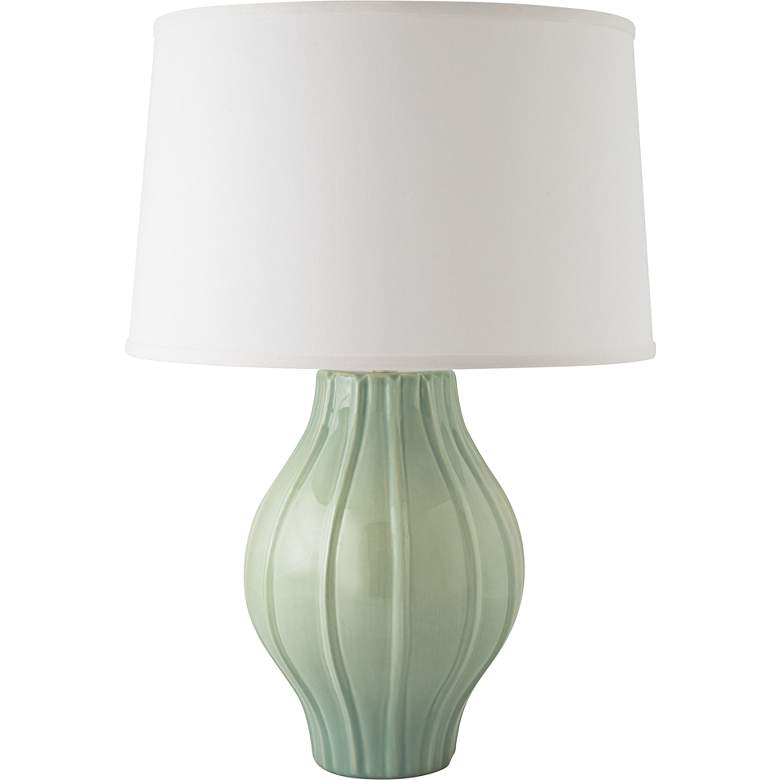 Image 1 RiverCeramic 26" Large Fluted Gloss Wythe Blue Ceramic Table Lamp