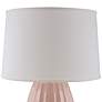 RiverCeramic 29" Ribbed Gloss Blush Pink Ceramic Table Lamp
