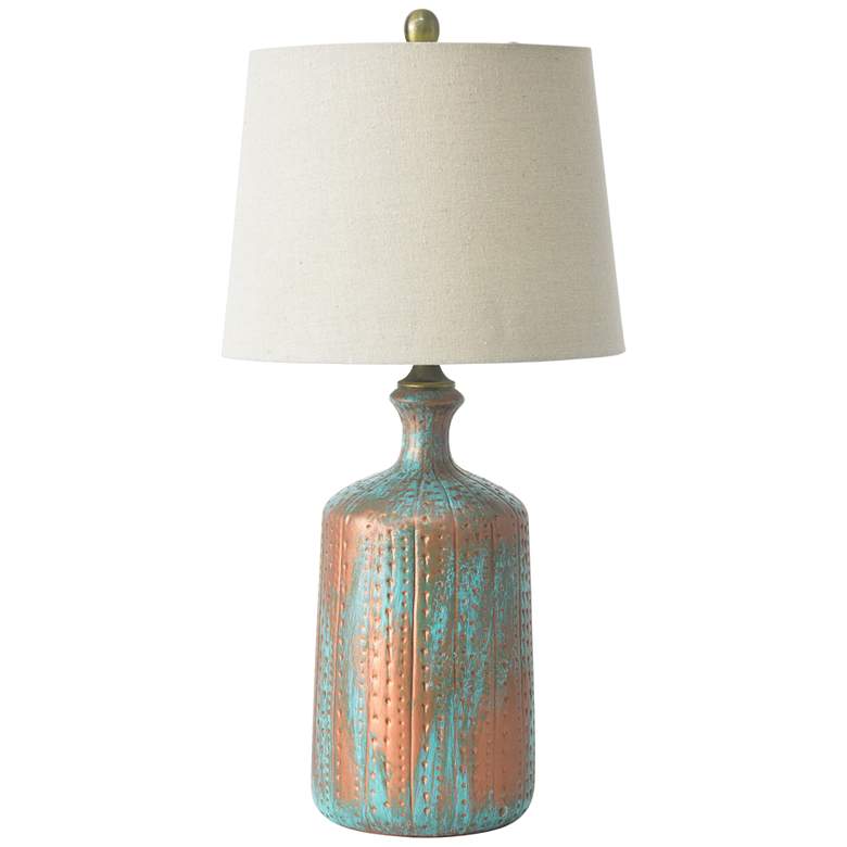 Image 2 RiverCeramic Artisan 26 inch Copper Green Vase Ceramic Table Lamp