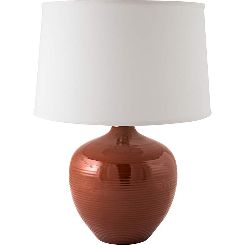 Image 1 RiverCeramic Bean Pot 25" High Cayenne Brown Ceramic Table Lamp