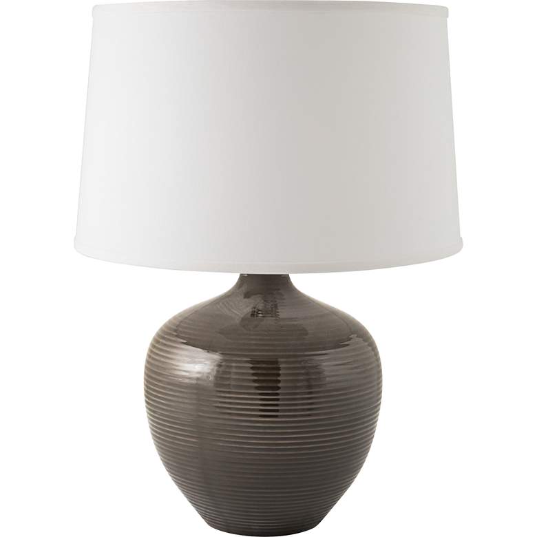 Image 1 RiverCeramic Bean Pot 25" High Gloss Charcoal Black Ceramic Table Lamp