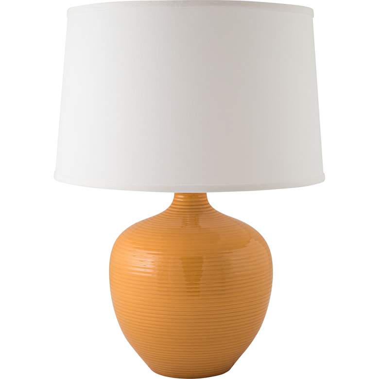 Image 1 RiverCeramic&#174; Bean Pot Nutmeg Orange Table Lamp