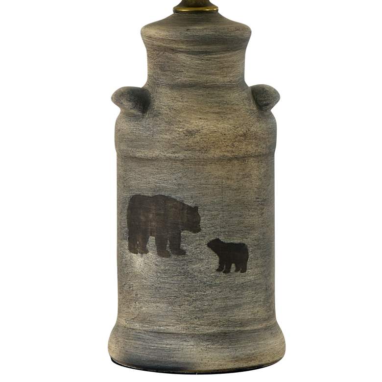 Image 4 RiverCeramic Bear and Cub 27" Barnwood Canister Ceramic Table Lamp more views