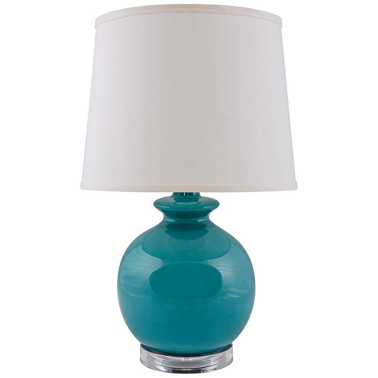 Image 1 RiverCeramic Bristol Gloss Blue Accent Table Lamp